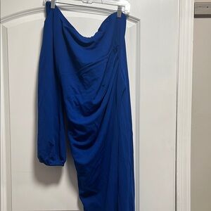 Elegant Blue Women's One Sleeved Dress